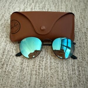 Ray-Ban round blue flash sunglasses